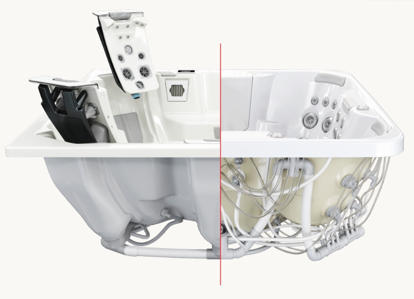 Comparativa interior Bullfrog frente a jacuzzi tradicional